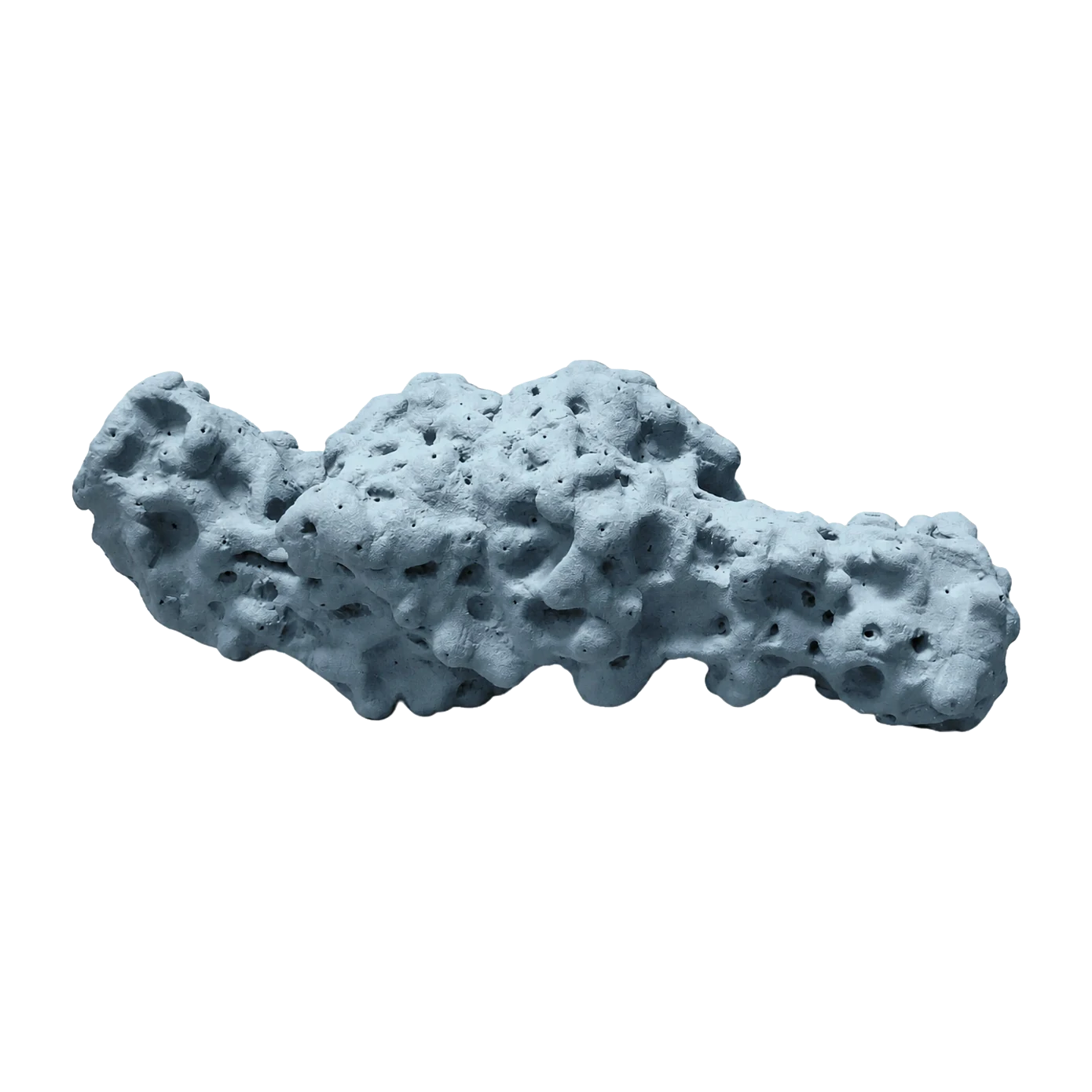 Blue ceramic model of the E. coli fluoride channel