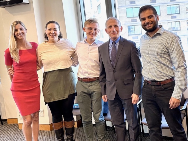 Michal Ruprecht with Dr. Anthony Fauci and ABC News colleagues at ABC News headquarters in New York City